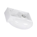 16X11 Inch White Ceramic Rectangle Wall Mount Bathroom Sink With Single Faucet Hole White Ceramic