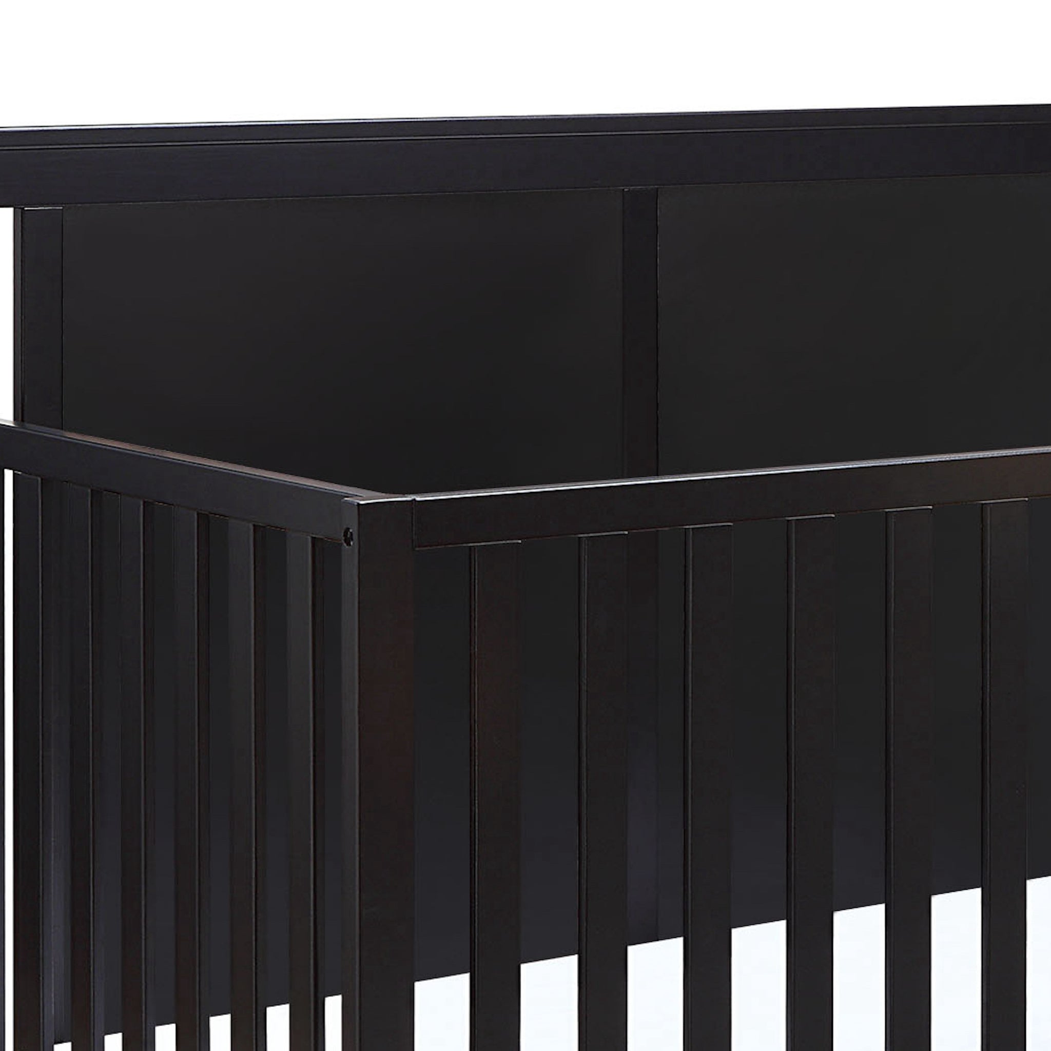 Connelly Mini Crib With Mattress Pad Black Vintage Walnut Black Brown Wood