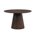 47.24'' Round Modern Style Mdf Wood Dining Table For Kitchen, Living Room, Cafe, Stylish Leisure Desk With Sturdy Cylindrical Base, For Small Spaces, Apartment,Dark Brown Dark Brown Mdf