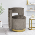 Swivel Arm Chair Grey Fabric