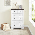 6 Drawer Dresser,6 Drawers Cabinet Tall Chest Of Drawers Closet Organizers Storage Clothes, Cabinet Of 6 Drawers Living Room White Mdf