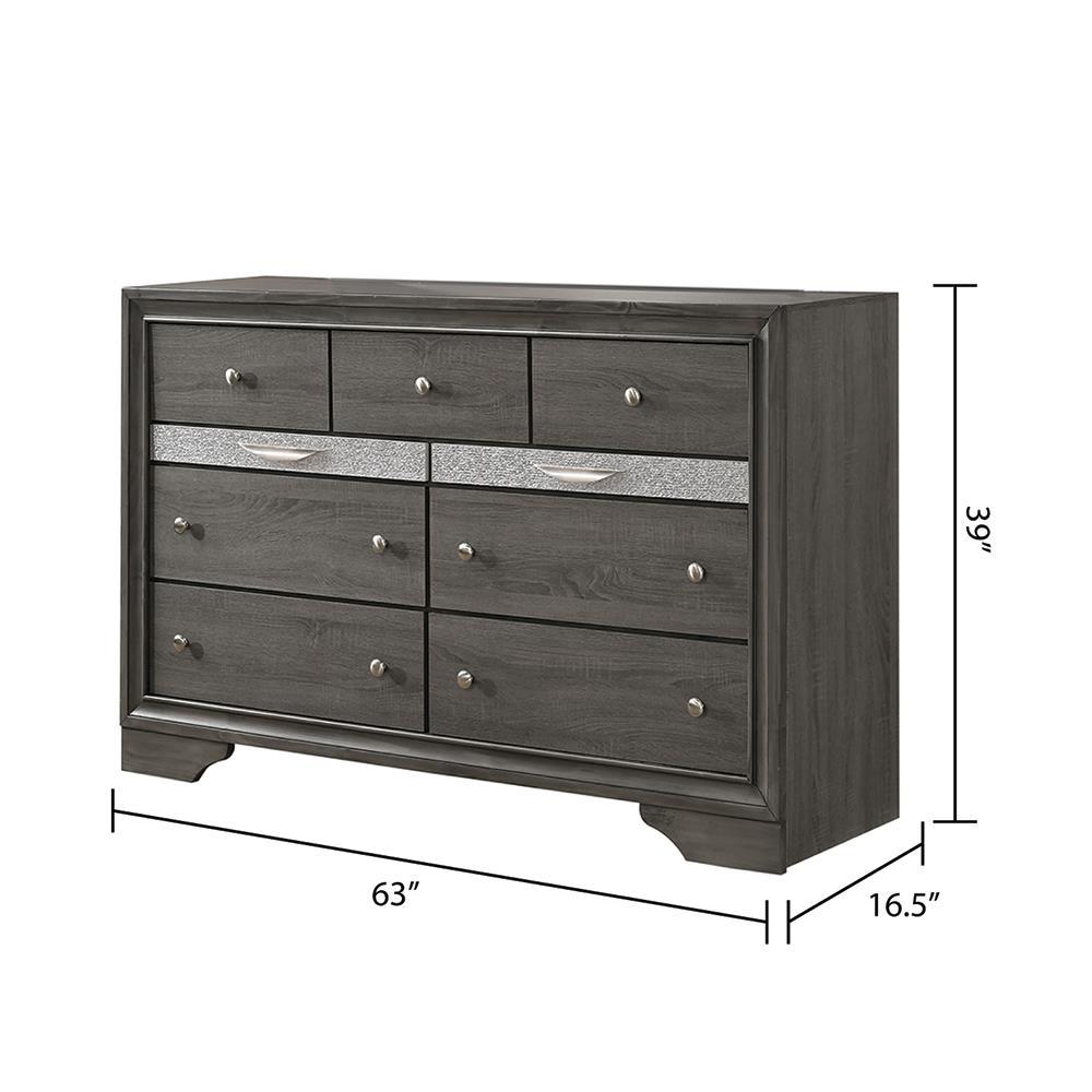 Matrix Traditional Style Full 5Pc Storage Bedroom Set Made With Wood In Gray Box Spring Not Required Full Gray Wood 5 Piece Set Bedroom Bed Included,Chest Included,Dresser Included,Mirror Included,Nightstand Included Traditional Solid Wood Mdf Wood