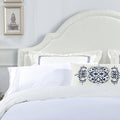 Catherine Upholstered King Headboard, Antique White Woven Antique White Foam Fabric