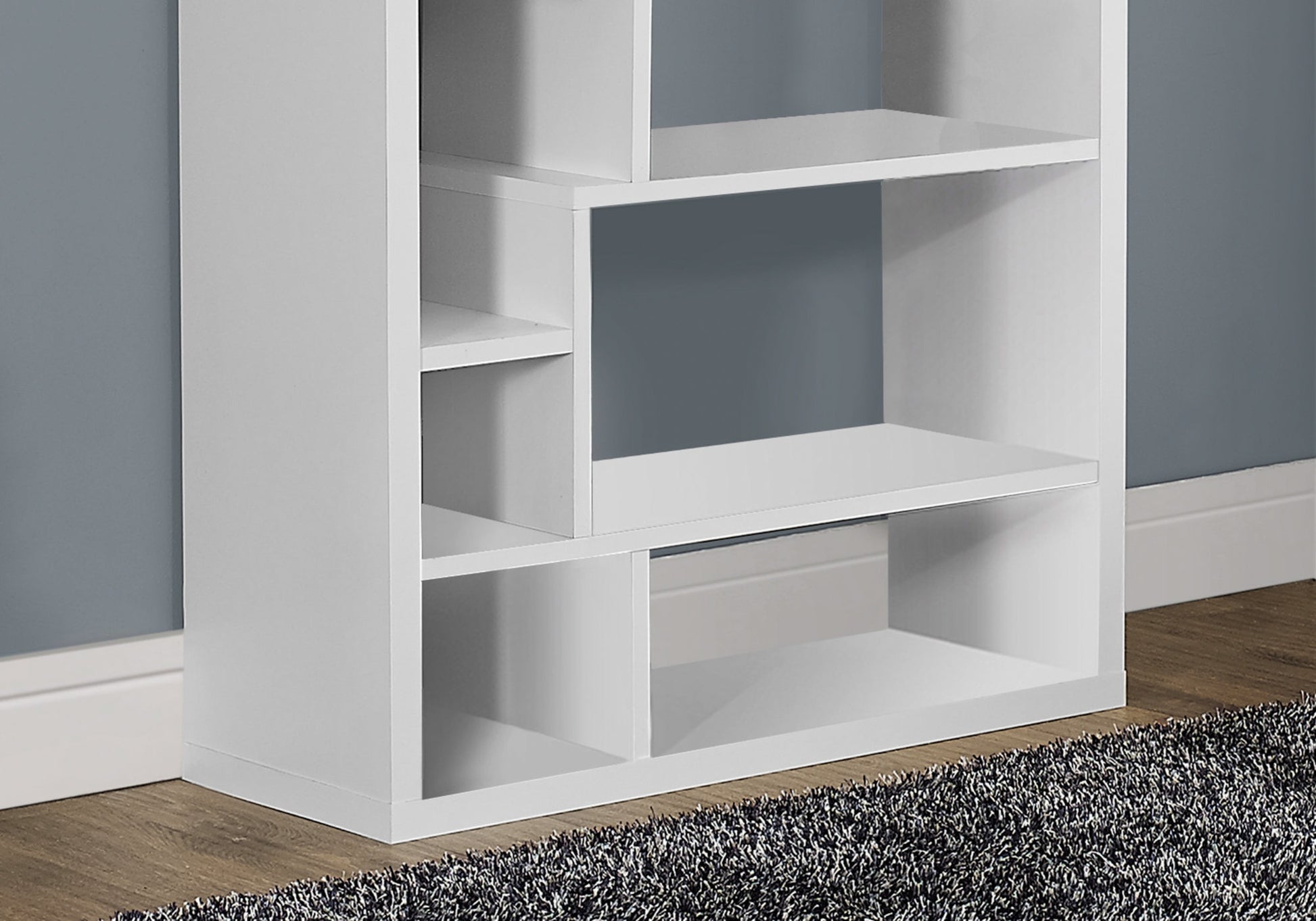 Bookshelf, Bookcase, Etagere, 72"H, Office, Bedroom, White Laminate, Contemporary, Modern White Particle Board