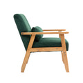 Leisure Chair With Solid Wood Armrest And Feet, Leisure Chair, Wood Frame, Velvet, L, Solid Rubber Wood Legs, Mid Century Modern Accent Chair, For Living Room Bedroom Studio Chair Emerald Corduroy