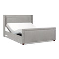 Elle Wingback Upholstered King Bed, Silver Grey Polyester Gray Polyester
