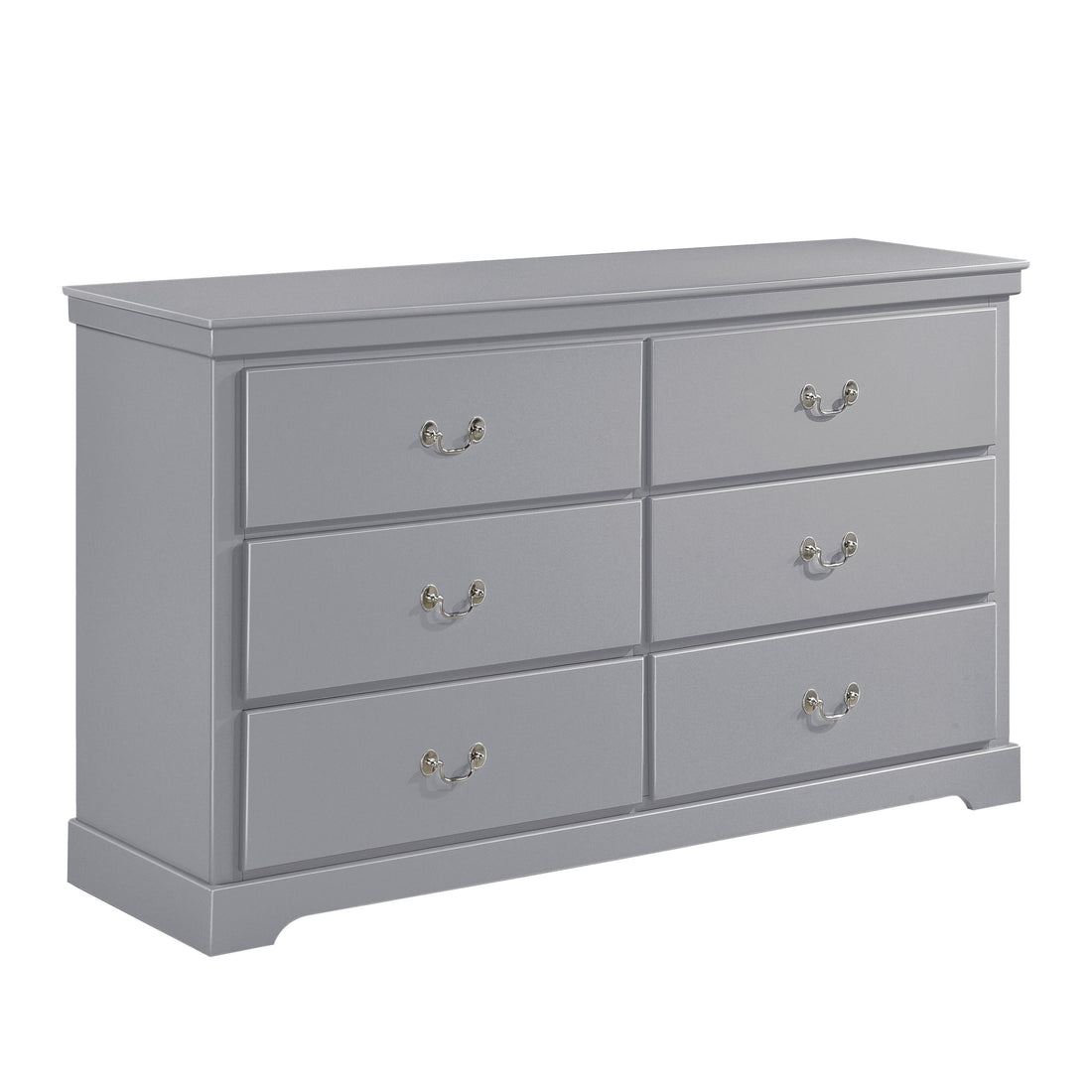 Classic Traditional 1Pc Dresser Of 6 Drawers Gray Finish Bedroom Wooden Storage Furniture Gray Wood