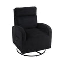 Jiada Upholstered Swivel Glider.Flannel Fabric.Rocking Chair For Nursery In Black.Modern Style One Left Bag Black Primary Living Space Foam Corduroy