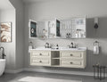 72'' W X 26'' H Surface Frameless Mirror Medicine Cabinet, Beveled Mirror Edges Bathroom Medicine Cabinet White Engineered Wood