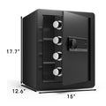 1.7 Cubic Feet Black Steel Safe, With Dual Alarms And Digital Touch Screen For Homes, Hotels, Offices And More. Black Steel Steel