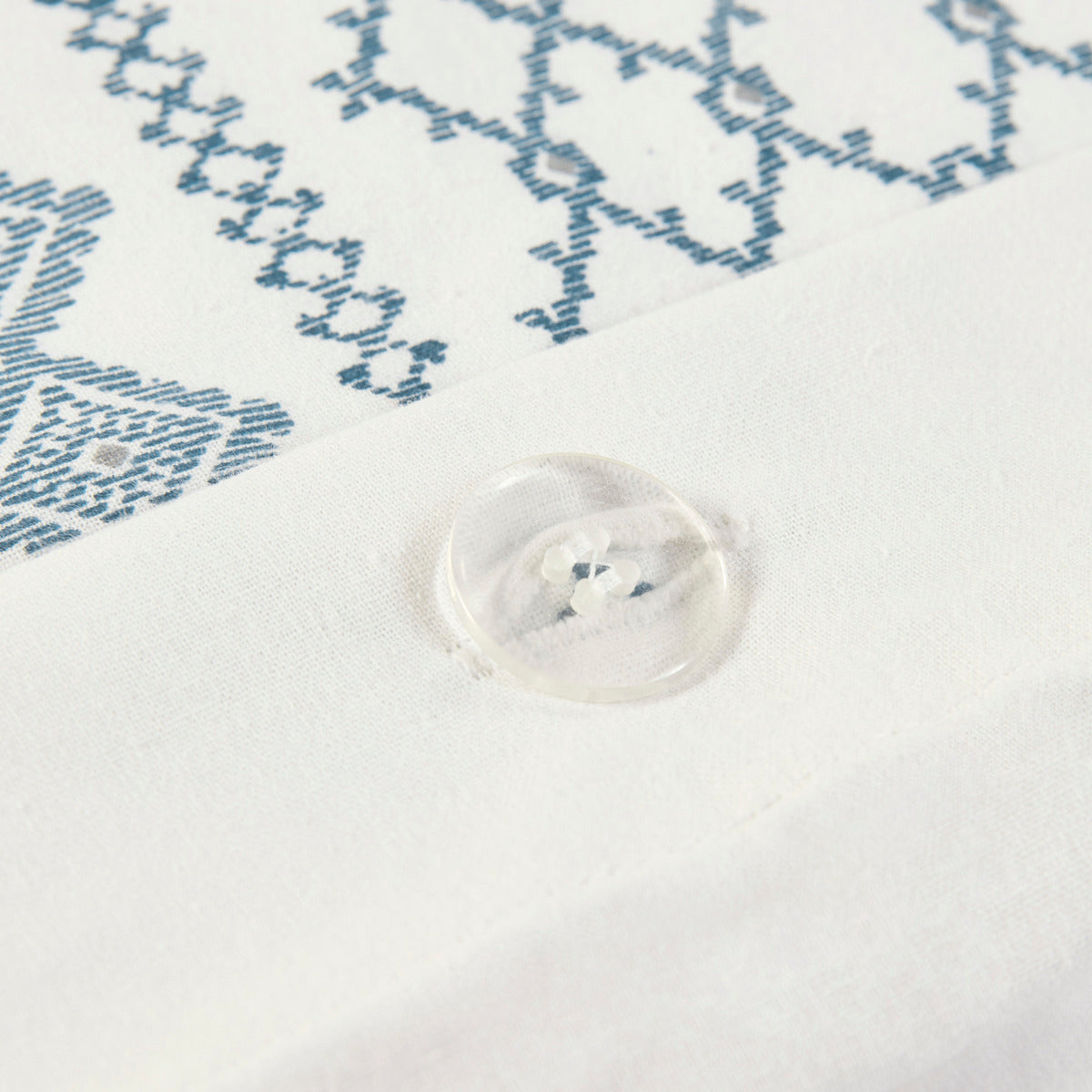 Cotton Printed Duvet Cover Set With Chenille Queen Multicolor Cotton