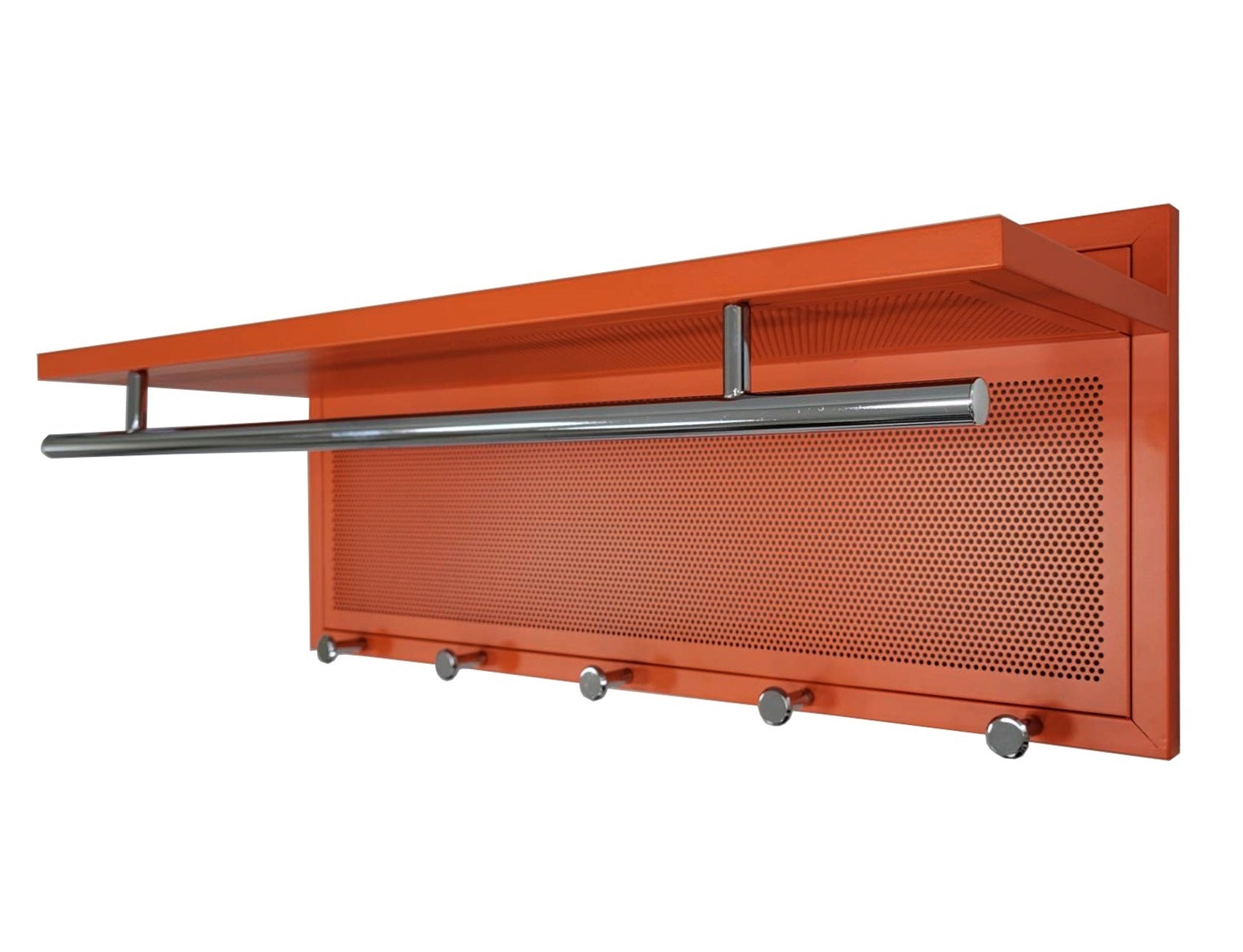 Esyspot Metal Powder Coating Hook Wall Mounted With Shelf In Orange Chrome,Orange Bedroom Contemporary Chrome Metal