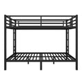 Metal Queen Over Queen Bunk Bed For Teens And Adults,Space Saving Noise Reduced No Box Spring Needed, Black Box Spring Not Required Queen Black Metal