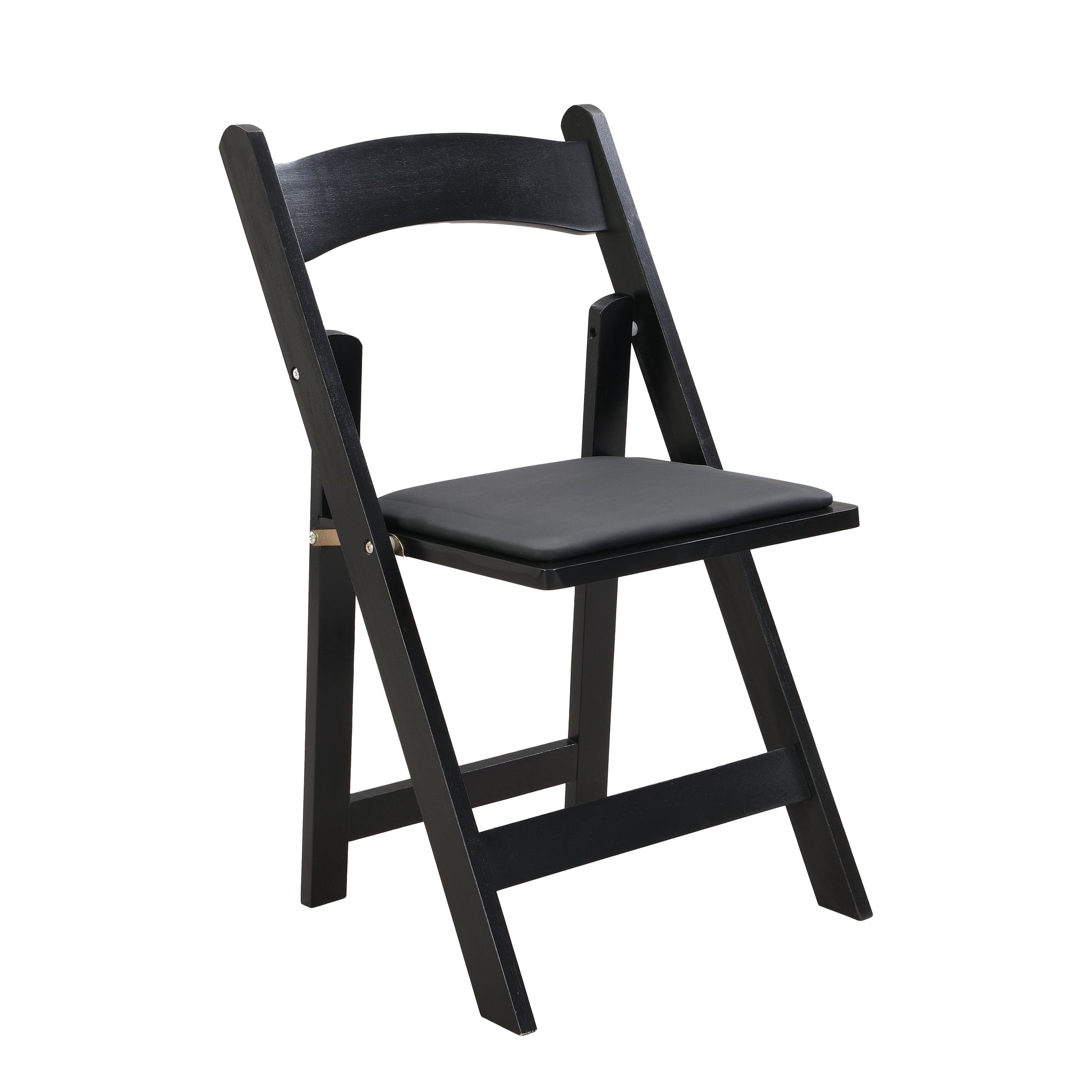 Upholstered Folding Chair, Space Saving,Easy To Carry, 4Pcs,Black Cushion Black Shelf,Dining Room Black Solid Wood
