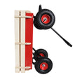 Outdoor Sport Wagon Tools Cart Wooden Side Panels Air Tires Wagon Red Red Garden & Outdoor Metal