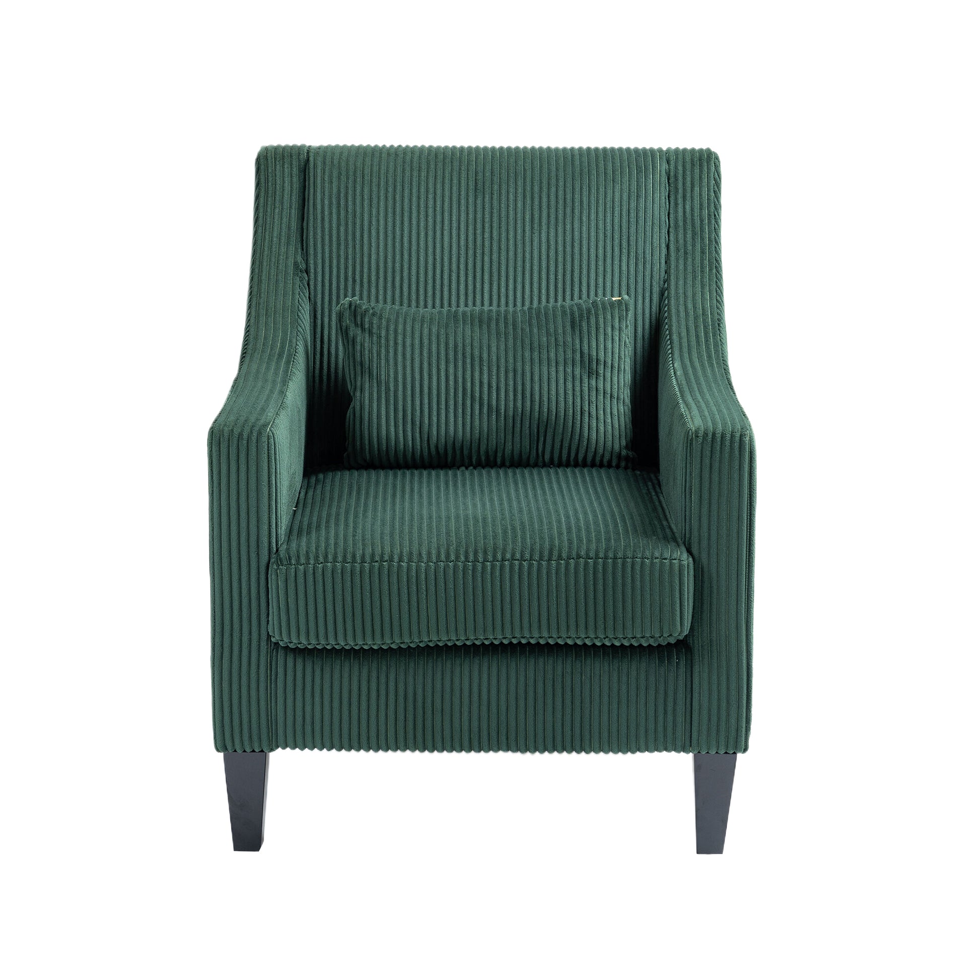 Coolmore Modern Accent Chair,Upholstered Armchair With Scooped Arms For Bedroom,Apartment,Studio,Office,Waiting Room Emerald Corduroy Emerald Foam Corduroy