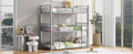 Metal Twin Size Triple Bunk Bed, Silver Old Sku: Sm000230Aan 1 Box Spring Not Required Twin Silver Metal Bedroom Metal