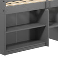 Grey Twin Loft Bed With Built In Drawers And Bookshelf Grey Gray Wood