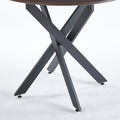 47.2Inch Round Dining Table,Office Table,Coffee Table,120X120X75Cm,Cross Leg Brown Mdf