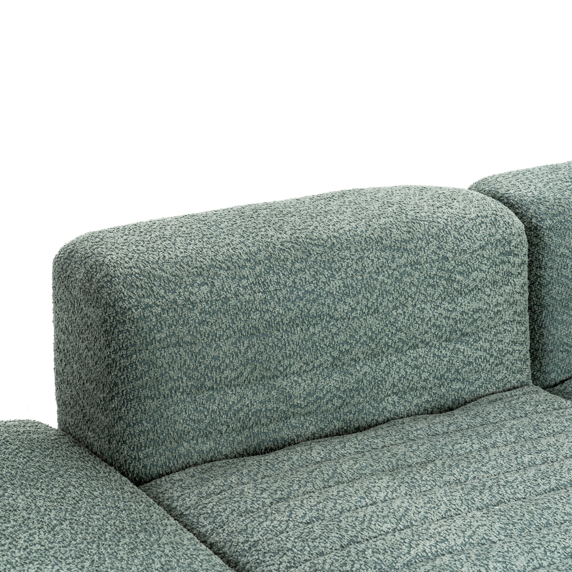 116.5" Sectional Sofa Full Compressed Sofa Couch Free Combined Sofa For Living Room, Green Green Foam Polyester 4 Seat