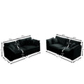 2 Piece Living Room Set2 Pieces Upholstered Loveseat And Couch For Home Office Lounge, Sofa Set Of 2, 2 Piece 2 2 Seat Couch Set For Living Room ,Black Chenille Black Chenille 4 Seat