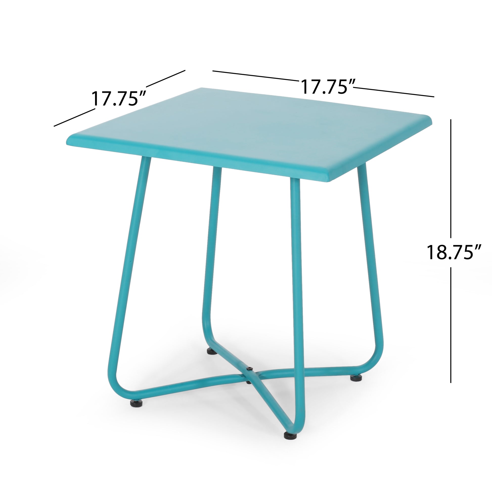 Alder 18" Side Table Teal Iron