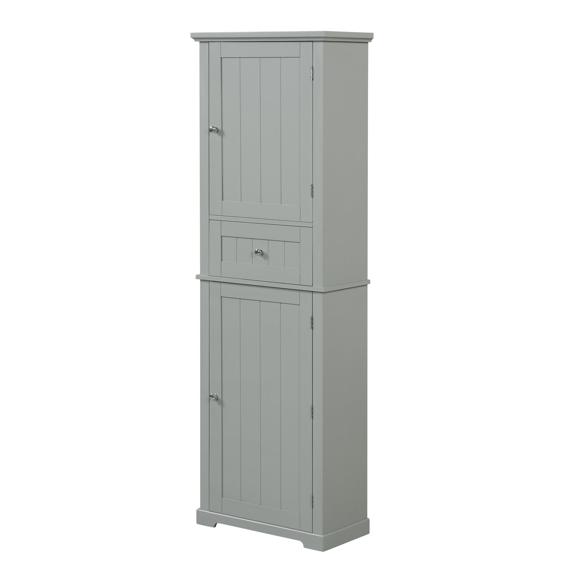 Tall Bathroom Storage Cabinet, Freestanding Storage Cabinet With Drawer And Adjustable Shelf, Mdf Board With Painted Finish, Grey Old Sku:Wf312727Aae Grey Mdf