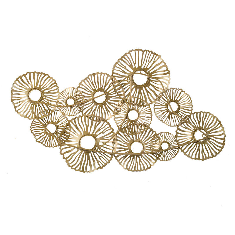 24X2X42" Gold Iron Wall Art Gold Iron