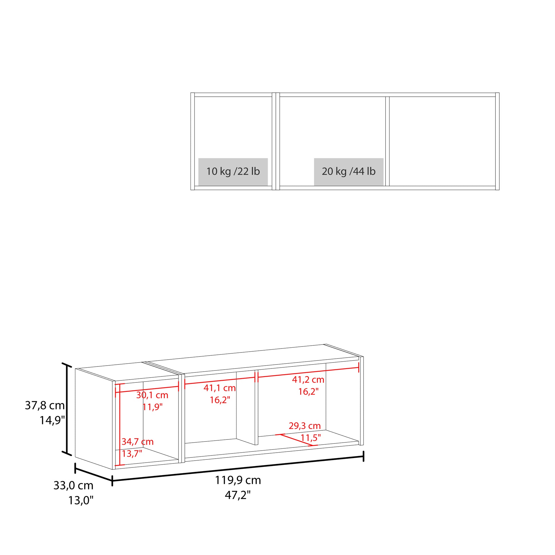 Aster 47" W Wall Cabinet With Lift Up Door Cabinet And Open Shelf Smoke Grey Particle Board