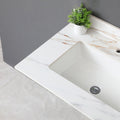 31 Inch Marble Vanity Top, Bathroom Vanity Top With Undermount Rectangular Middle Sink And 4