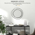 Homcom Metal Wall Art Modern Mirror Decor Home Hanging Wall Sculptures For Living Room Bedroom Dining Room, Black Black Mdf Glass