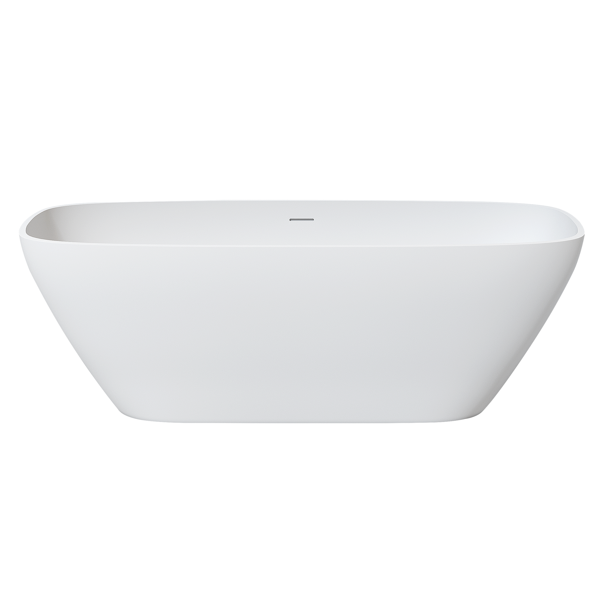 67" Solid Surface Soaking Bathtub Matte White Freestanding Tubs Matte 61 69 In Center Front Solid Surface