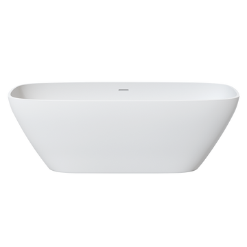 67" Solid Surface Soaking Bathtub Matte White Freestanding Tubs Matte 61 69 In Center Front Solid Surface