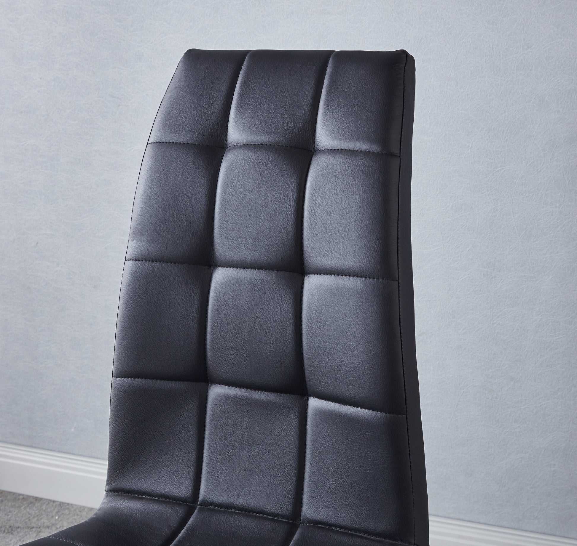 Modern Lattice Designdining Chair With Silver Metal Legs Set Of 4 White Black Metal