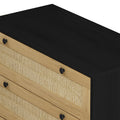 3 Drawers Storage Cabinet Rope Woven Drawer Set Of 2 , For Bedroom,Living Room,Dining Room,Hallways,Black Black Mdf