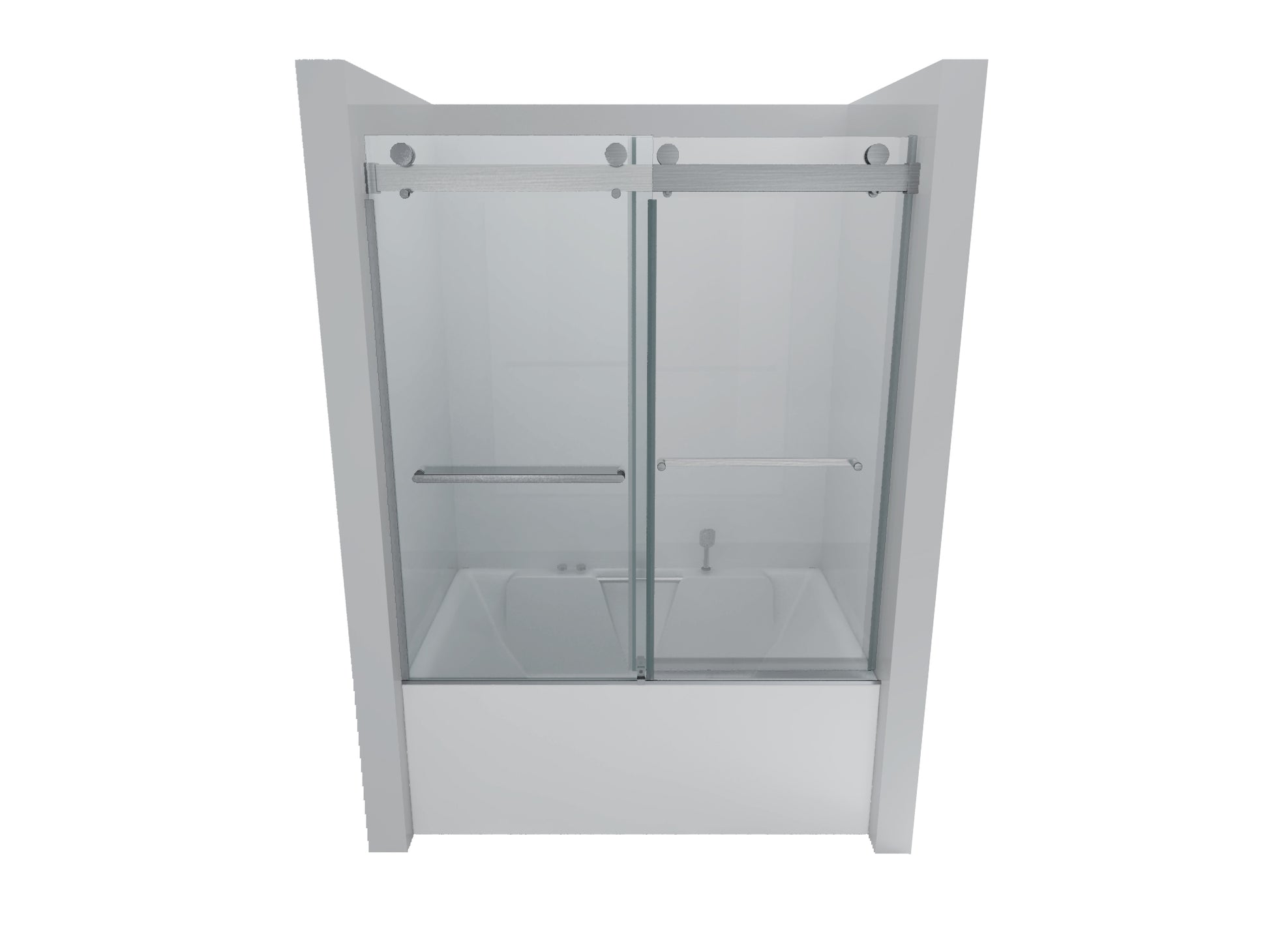 Top Rail Only, Stainless Steel Top Track With Buffer For Shower Door, 24D02P01 T60Bnx Brushed Nickel Stainless Steel