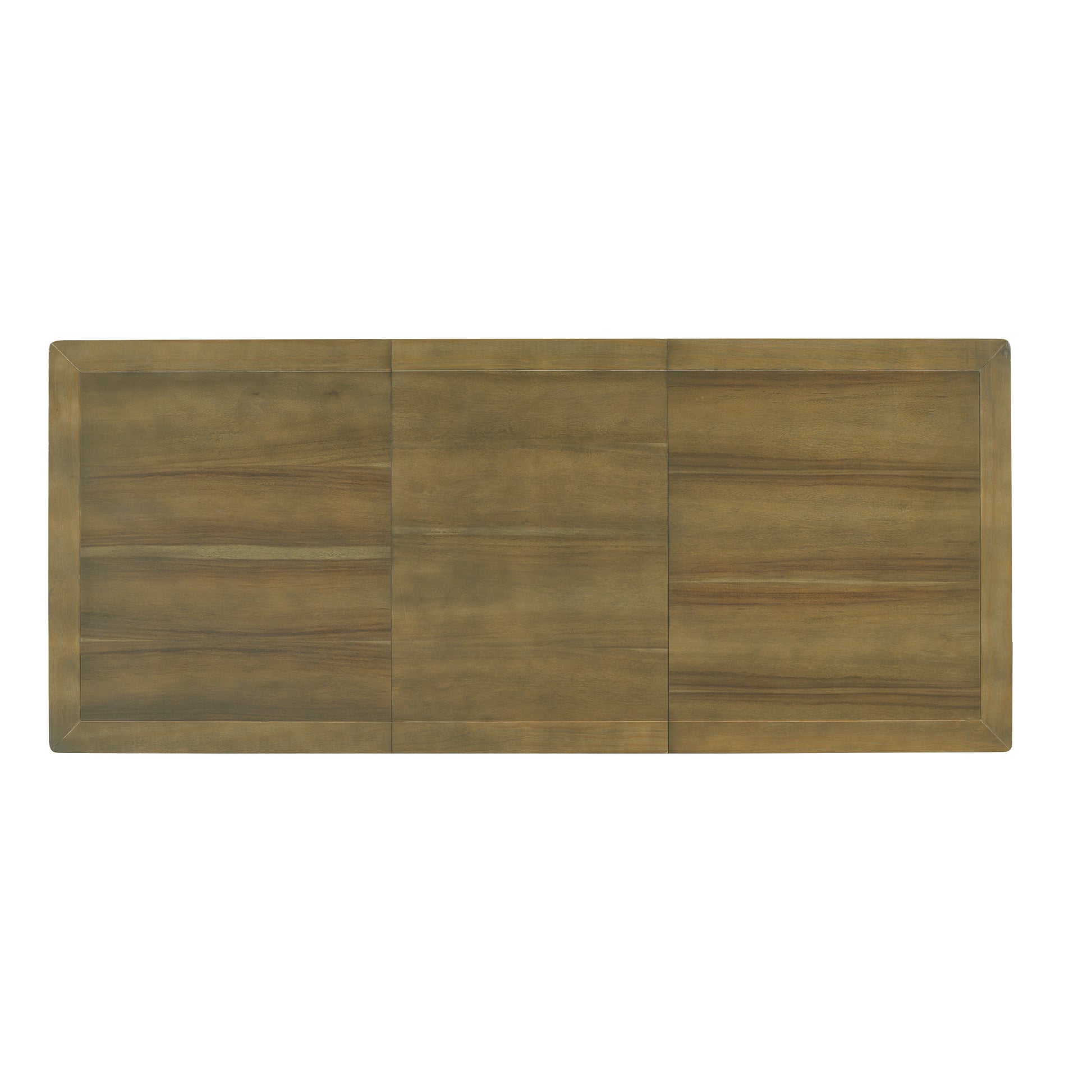 Vintage Traditional 7 Piece 82.7Inch Extendable Dining Table Set With 23.6Inch Removable Leaf, 4 Serrated Back Chairs And 2 Upholstered Back Dining Chairs For 6, Cream Brown Wood Dining Room Distressed Finish Rubberwood Rectangular Dining Table With