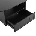 Flexible Cream Style Coffee Table With 2 Brake Wheels, Cloud Top Side Table With Drawer, Irregular Center Table With Large Storage For Living Room, Black, 39.37''X 23.6'' Black Particle Board