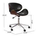 Office Chair Black Dark Walnut Pu