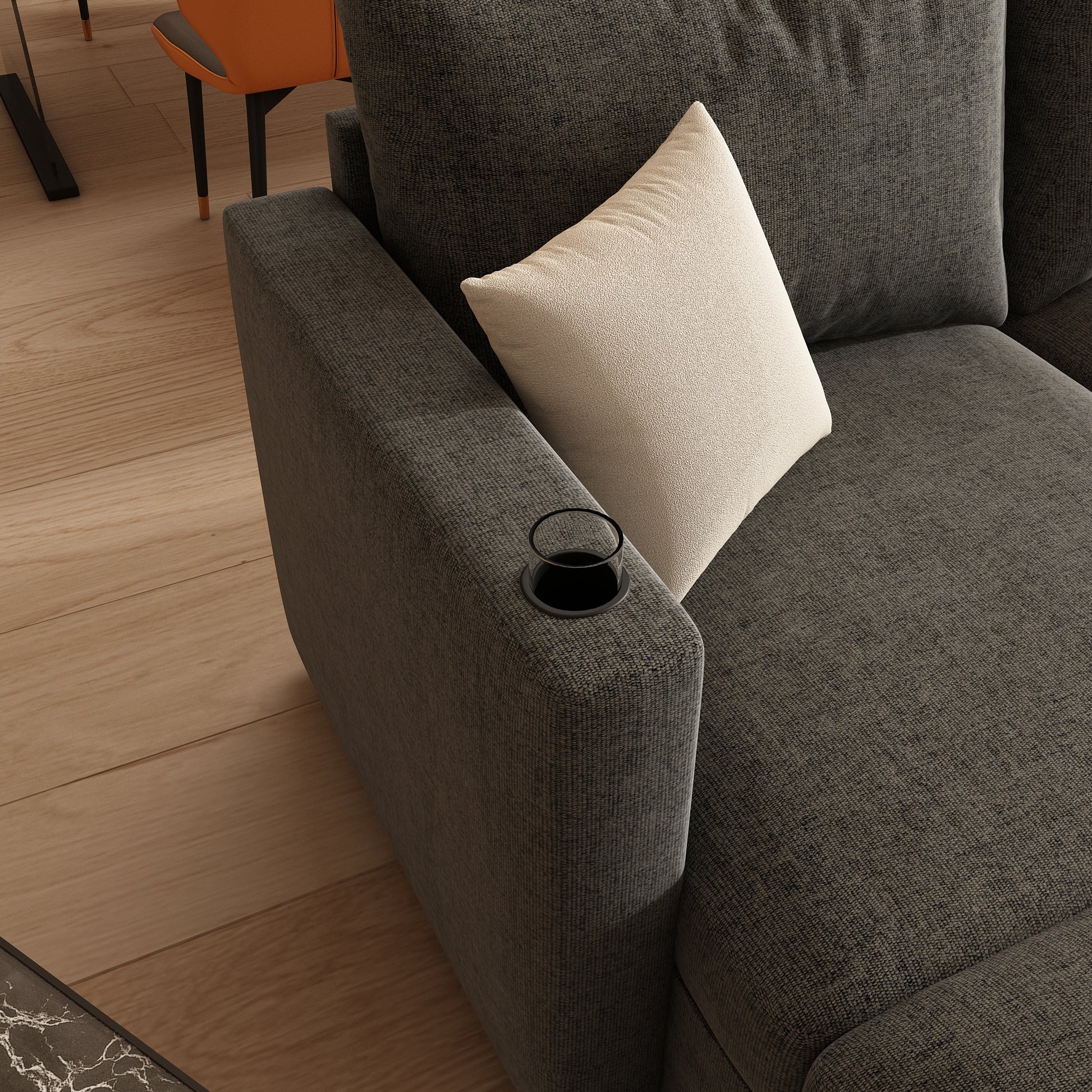 Modern Large Sectional Sofa, U Shape Modular Sectional Couch With Storage Function,123" Sofa Bed With Ottoman,6 Seat Sectionals Chaise For Living Room,Chenille Grey Fabric 6 Seat