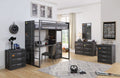 Grey And Gunmetal Chair With Metal Leg Gunmetal Primary Living Space Industrial Faux Leather