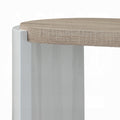 Oak And White High Gloss Sofa Table With Bottom Shelf Oak Primary Living Space Shelves Oval Mdf Sled