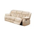 Sofa With 2 Recliners, Ivory Ivory Leather