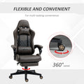 Vinsetto Racing Gaming Chair Diamond Pu Leather Office Gamer Chair High Back Swivel Recliner With Footrest, Lumbar Support, Adjustable Height, Brown Brown Pu