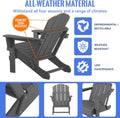 Folding Adirondack Chair, Relaxing Stackable Arm Rest Ergonomic Hdpe All Weather Adirondack Chair No Adirondack Antique Gray Uv Resistant Frame Garden & Outdoor American Design,American Traditional Complete Patio Sets Hdpe