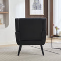 Modern Soft Leather Material Ergonomics Accent Chair Living Room Chair Bedroom Chair Home Chair With Black Legs For Indoor Home Black Pu Black Foam Upholstered