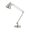 60W Metal Task Lamp With Adjustable Arms And Swivel Head, Set Of 2, Silver Silver Metal