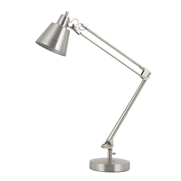 60W Metal Task Lamp With Adjustable Arms And Swivel Head, Set Of 2, Silver Silver Metal