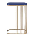 Blue And Gold C Table With Metal Base Blue Gold Primary Living Space Contemporary Rectangular Wood Metal Sled