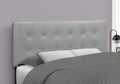 Bed, Headboard Only, Full Size, Bedroom, Upholstered, Grey Leather Look, Transitional Grey Foam Faux Leather